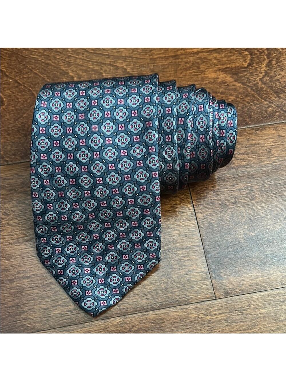 Kuppenheimer Blue and Pink Patterned Men's Tie